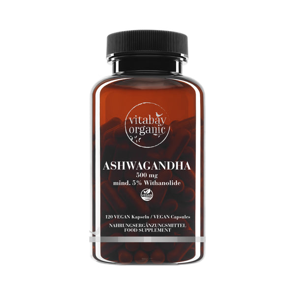 Ashwagandha 500 mg - 120 vegane Kapseln - Organic Extrakt KSM-66®, mind. 5% Withanolide
