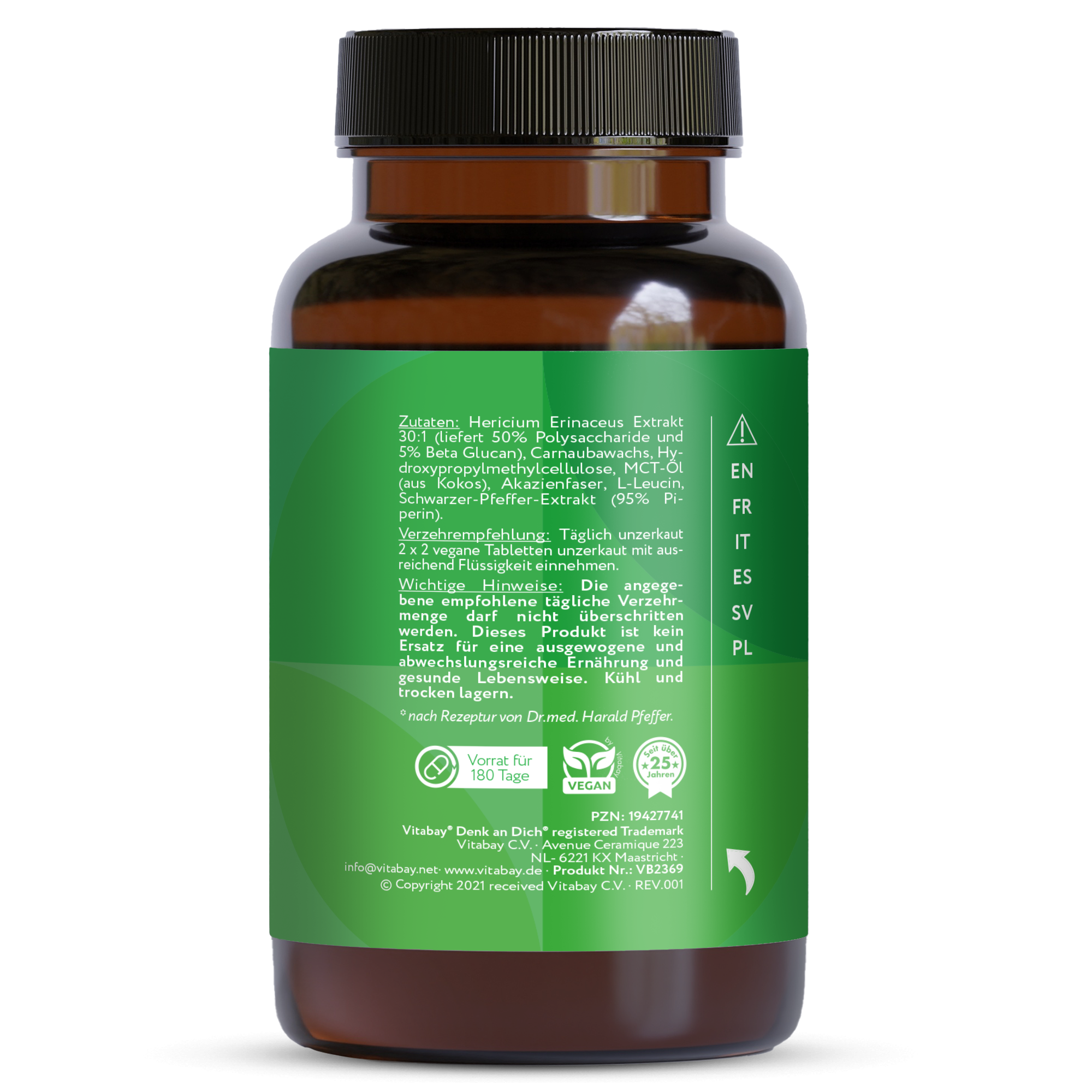 Lions Mane 60.000 mg - 180 vegane Tabletten