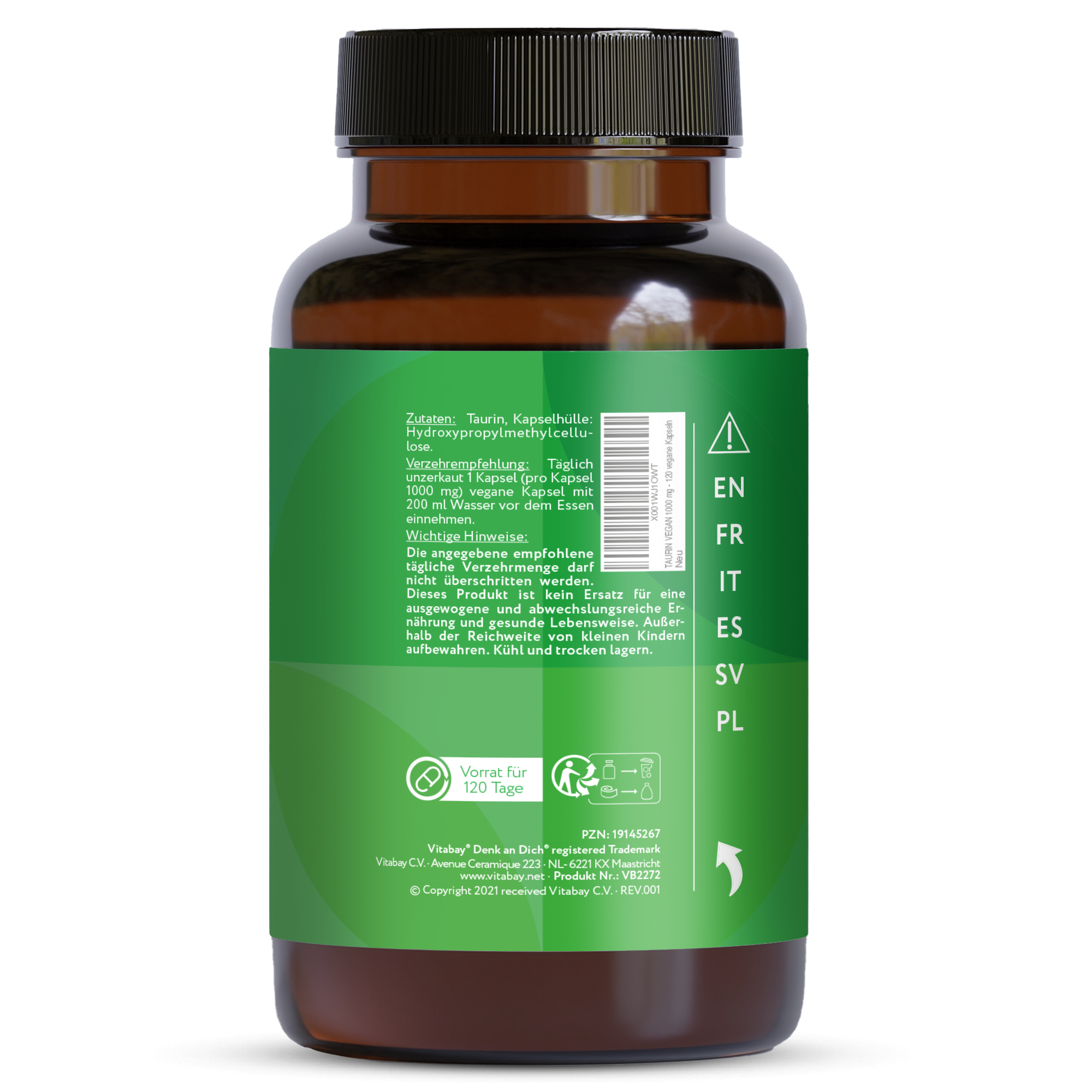 Taurin 1000 mg - 120 vegane Kapseln