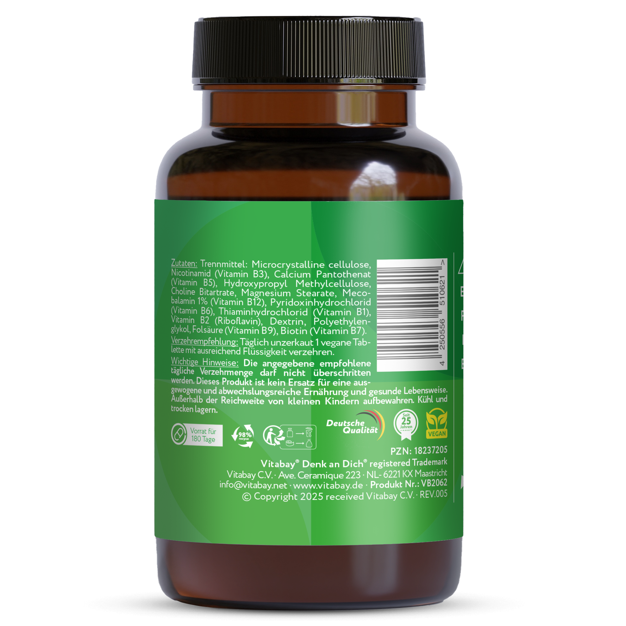 Vitamin B Komplex - 180 vegane Tabletten