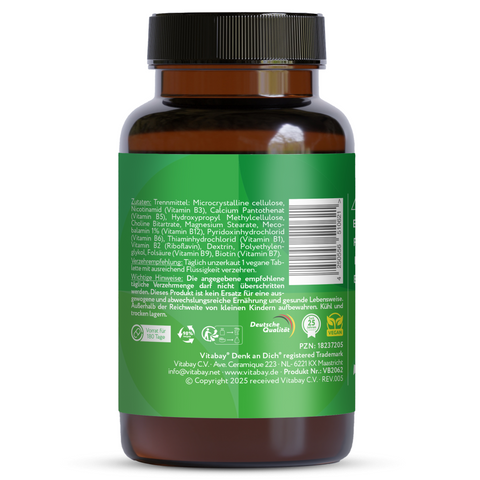 Vitamin B Complex - 180 Vegan Tablets