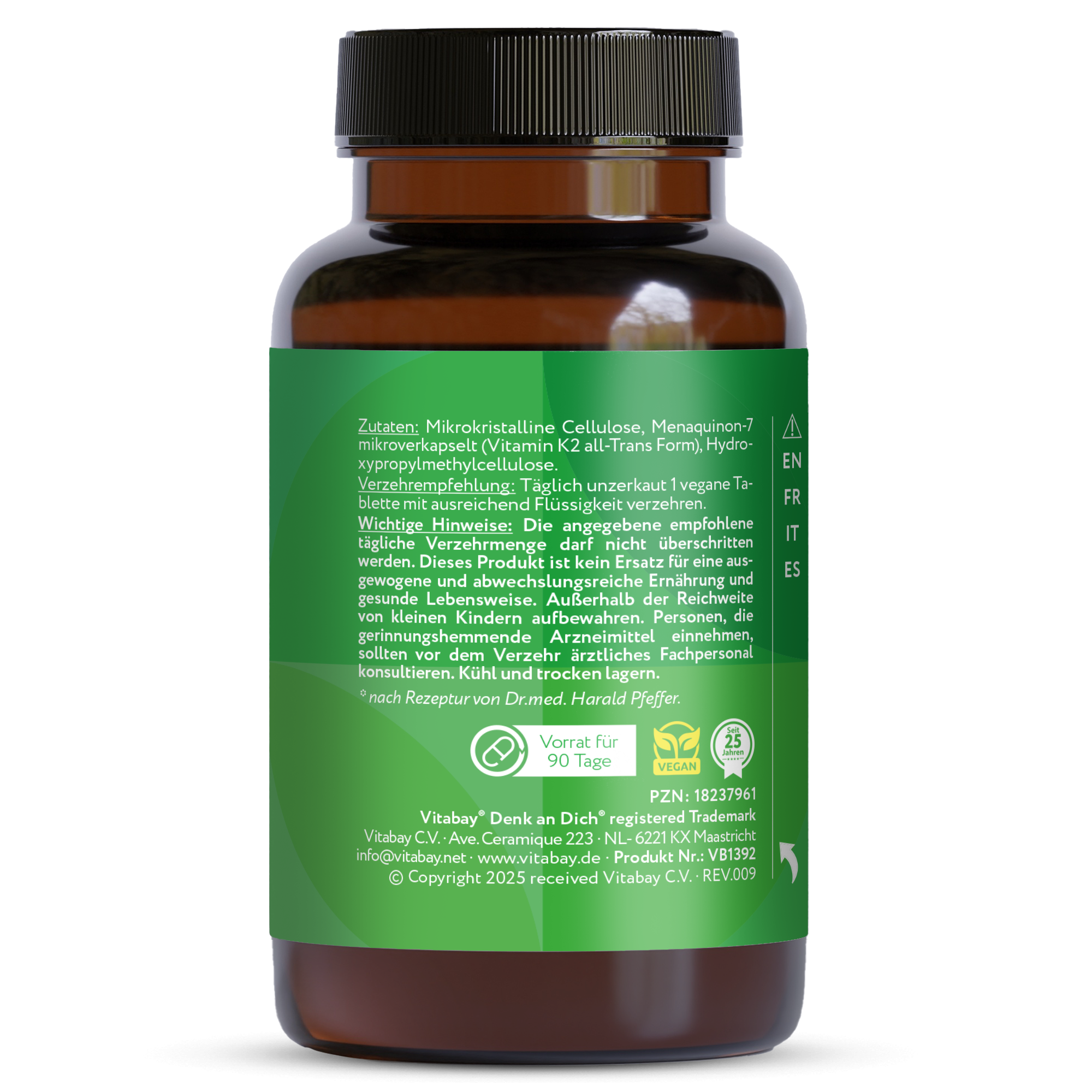Vitamin K2 MK-7 200 µg - Vegane Tabletten