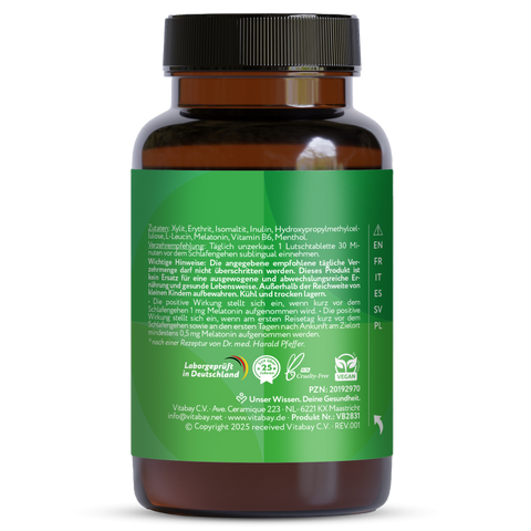 Melatonin 3 mg + Vitamin B6 – 120 Premium Melatonin Lozenges with Menthol