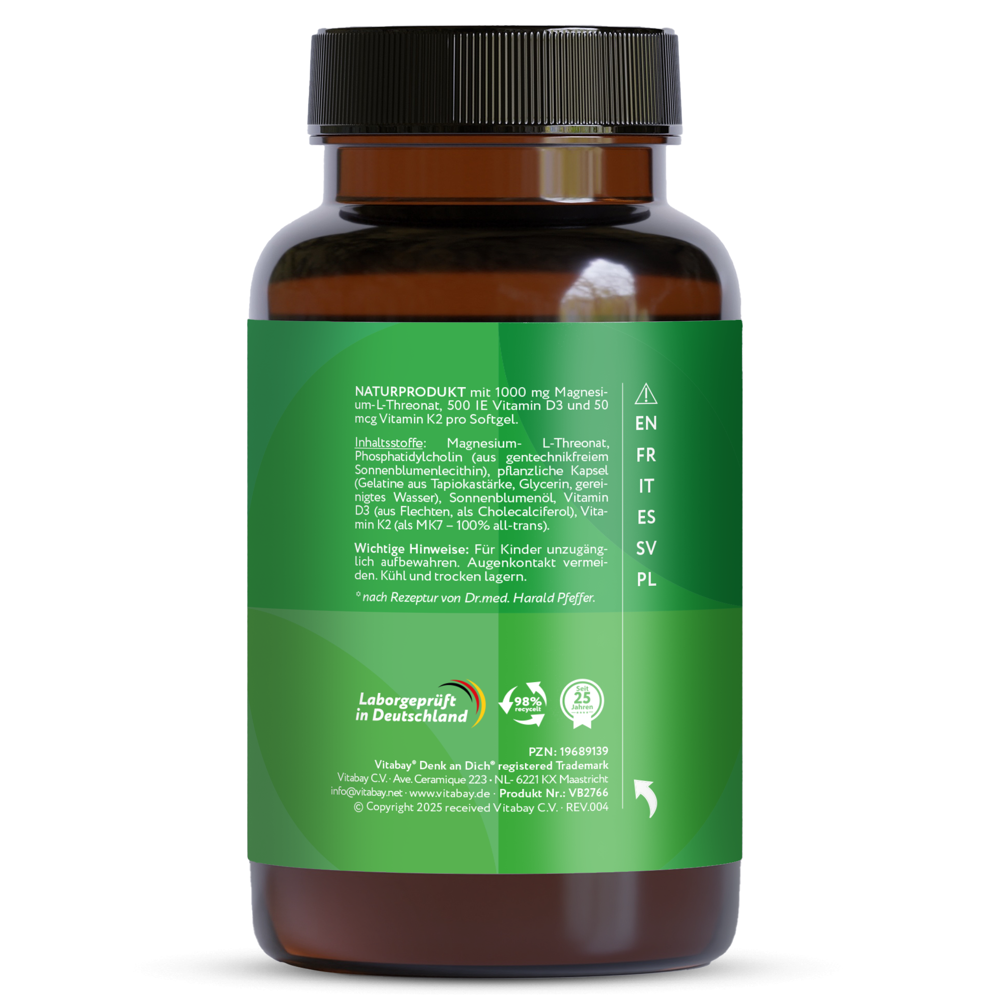 Liposomales Magnesium-L-Threonat 1000 mg - 120 vegane Softgels - NATURPRODUKT
