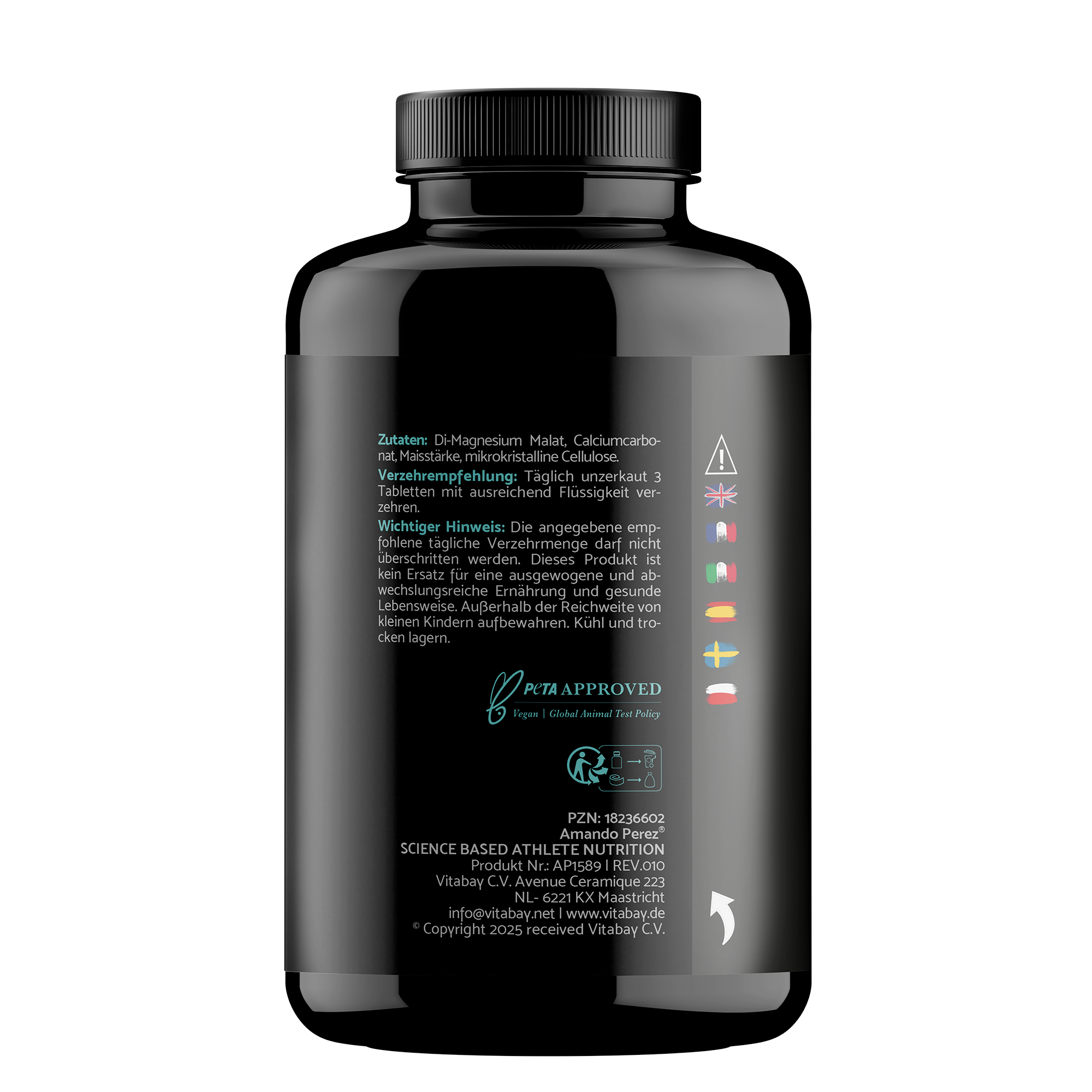 Magnesium Malate 3000mg - 180 vegane Tabletten