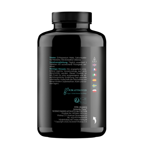 Magnesium Malate 3000mg - 180 vegan tablets