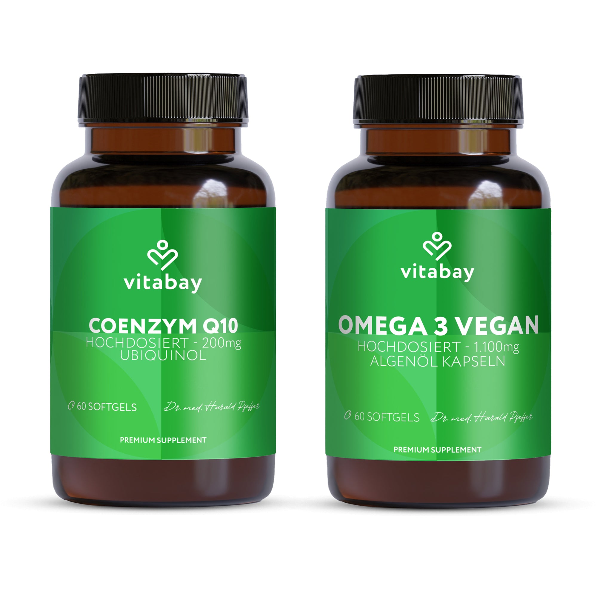 Vitabay Zell- & Herz-Set: Coenzym Q10 Ubiquinol 200 mg und Omega 3 Vegan im Vorteilspaket
