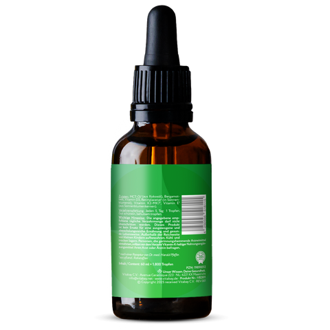 DEKA 5000 – Premium-Öl mit  Vitamin D3, K2, A & E - 60 ml / 1.800 Tropfen