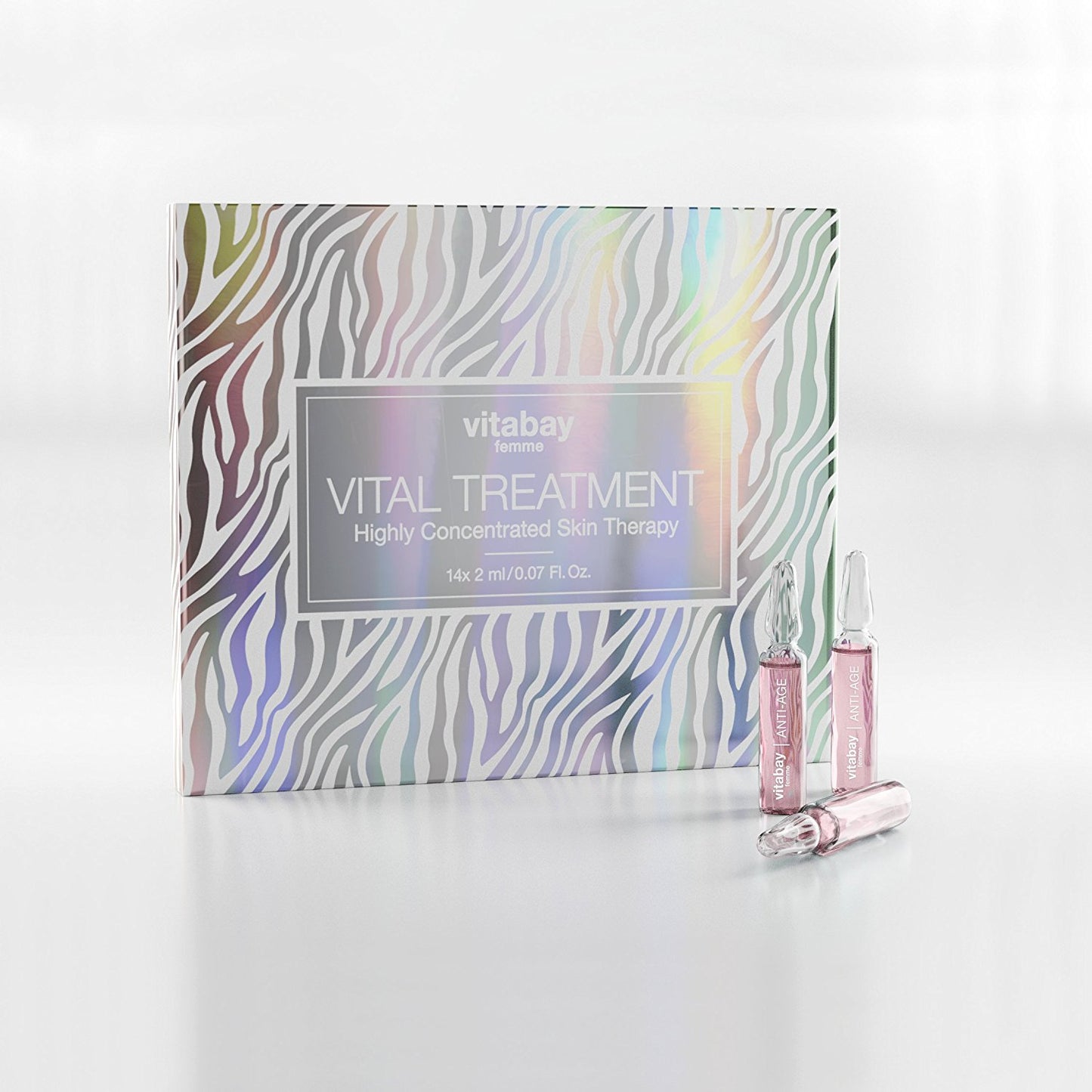 Anti-Age Serum - 14 x 2 ml gegen Hautalterung mit zweifach Hyaluron Komplex