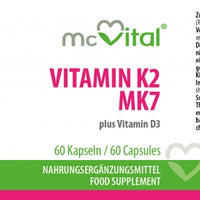 Vitamin K2 MK7 + Vitamin D3 - 60 Kapseln