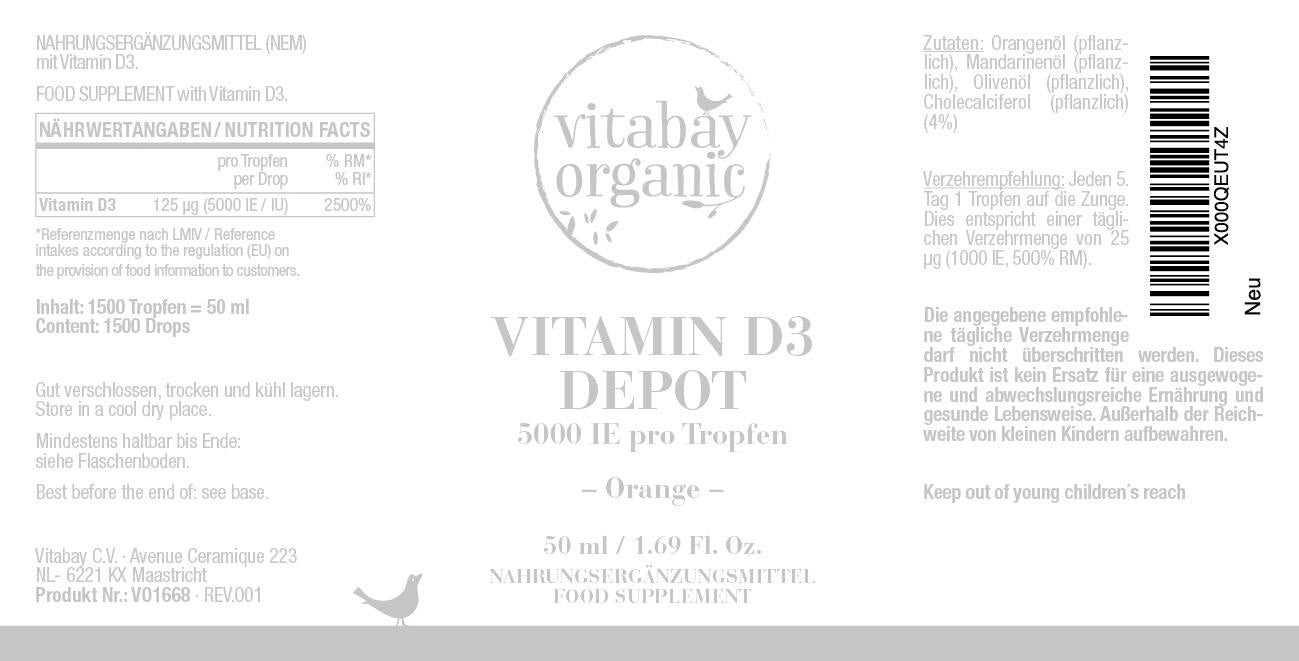 Vitamin D3 Liquid 5.000 IE Depot - 50ml vegane Tropfen