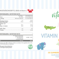 Vitamin C 160 mg - 120 vegane Gummibärchen für Kinder - Orange Geschmack