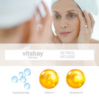 Retinol Mousse -Anti-Aging Tagescreme 50ml - mit OPC, Retinol, Vitamin C und Hyaluronsäure
