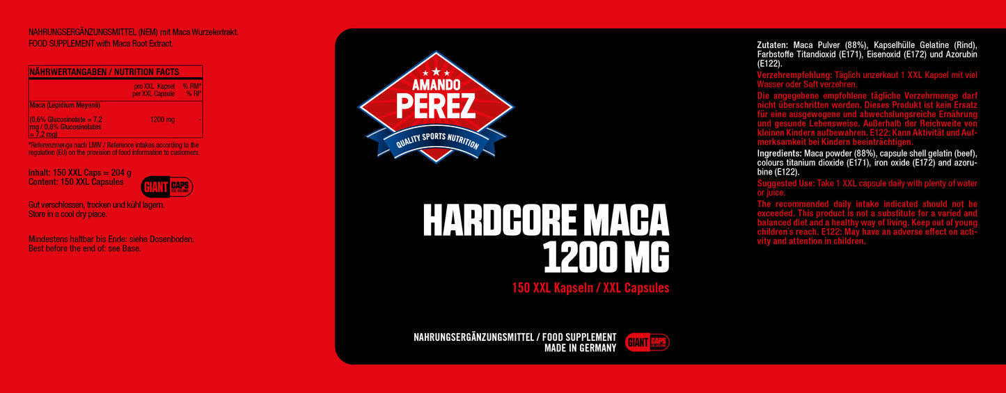 Hardcore Maca 1.200mg - 150 Kapseln