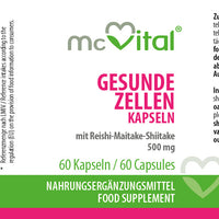 Gesunde Zellen Kapseln 500 mg -  mit den Vitalpilzen Reishi, Maitake & Shiitake - 60 Kapseln