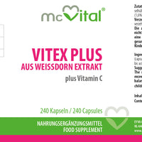 Vitex plus  aus Weissdorn Extrakt + Vitamin C - 240 Kapseln