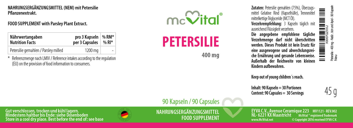 Petersilie - 400 mg - 90 Kapseln