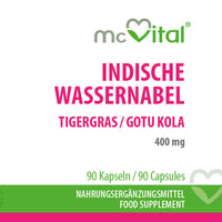 Indische Wassernabel / Tigergras / Gotu Kola - 400 mg - 90 Kapseln