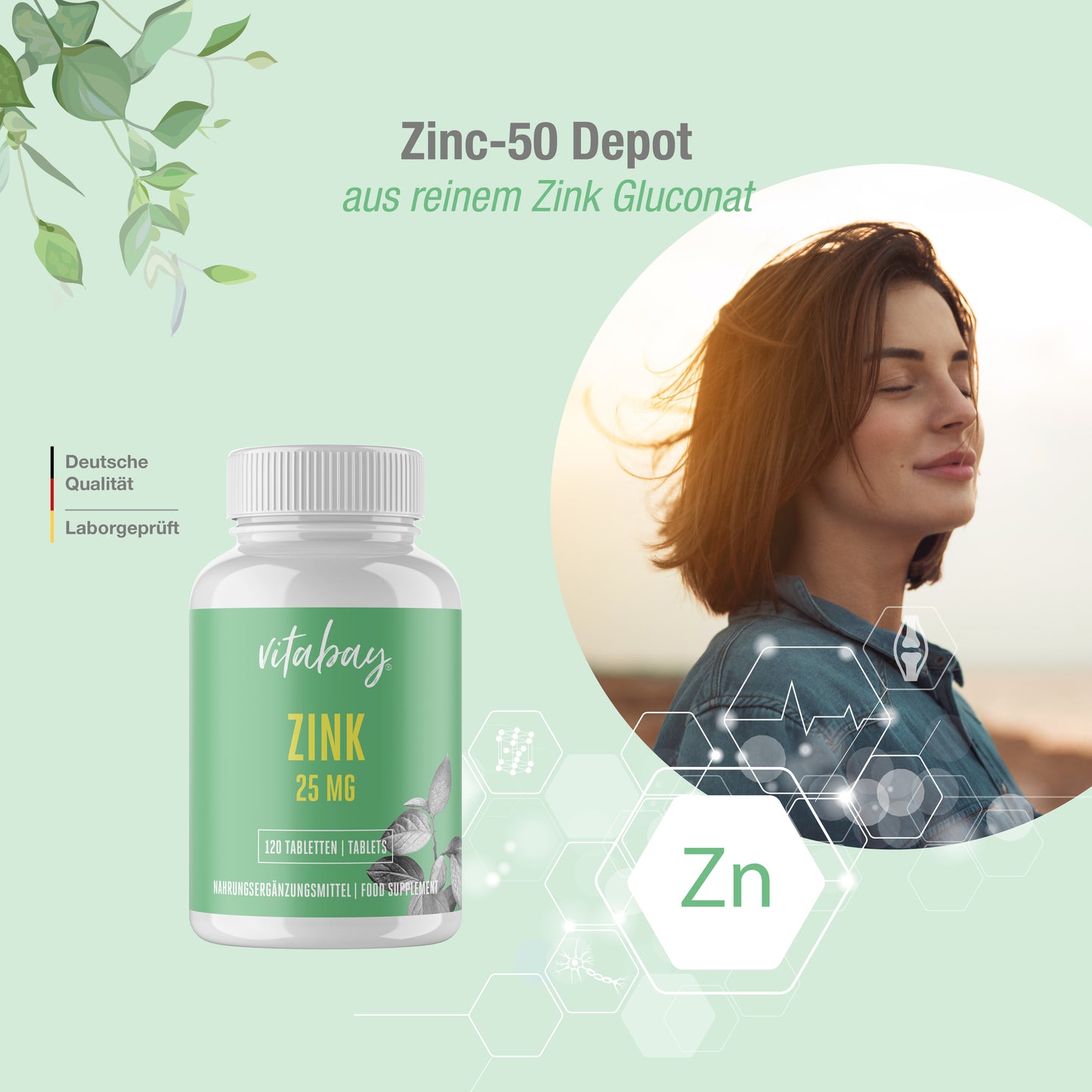 Zink  25mg - 120 vegane Tabletten