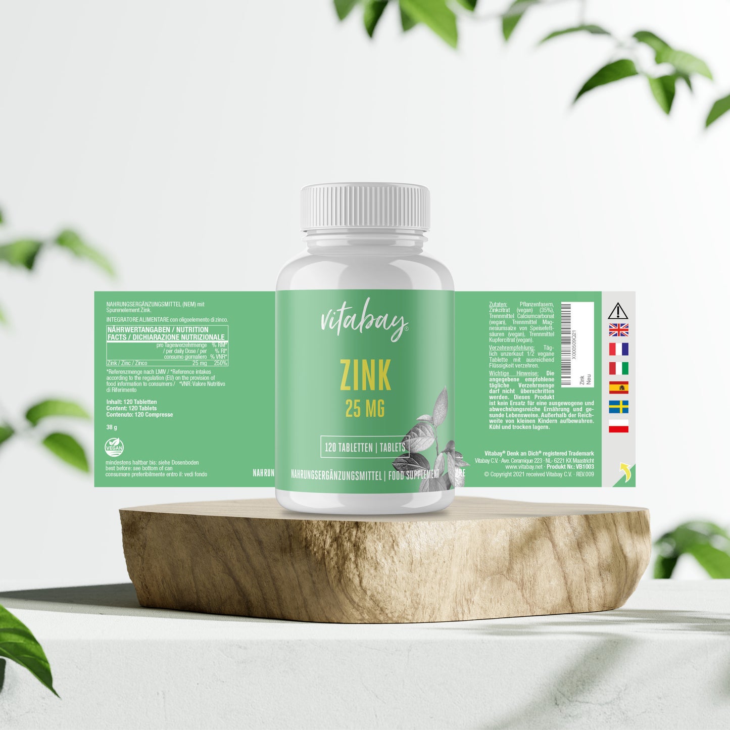 Zink  25mg - 120 vegane Tabletten