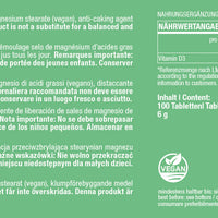 Vitamin D3 1.000 I.E.  - 100 vegane Tabletten
