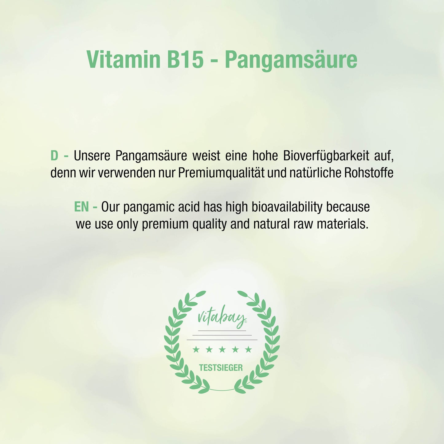 Vitamin B 15 (Pangamsäure) 150 mg  - 60 vegane Kapseln
