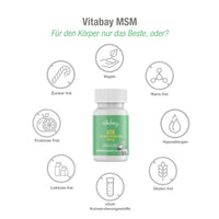 MSM (Methylsulfonylmethan) 1000 mg - organischer Schwefel - 60 vegane Tabletten