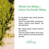 Matcha Tee + Grüner Tee Extrakt - 90 vegane Kapseln