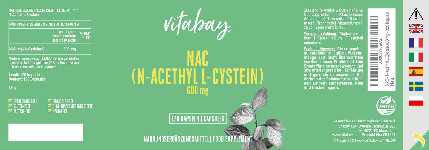 NAC 600 mg 120 vegane Kapseln