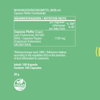 Cayenne (40.000 SHU) - 550 mg – 100 vegane Kapseln