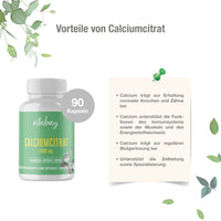 Calciumcitrat / Kalziumcitrat 1000 mg - 90 vegane Kapseln