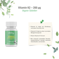 Vitamin K2 MK-7 200 µg  - 60 vegane Tabletten