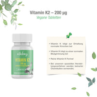 Vitamin K2 MK-7 200 µg  - 120 vegane Tabletten