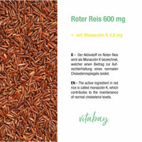 Roter Reis 600 mg mit Monacolin K  - 120 vegane Tabletten
