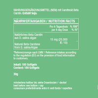 Beta Carotin 25.000 I.E. Depot - 180 vegane Softgels