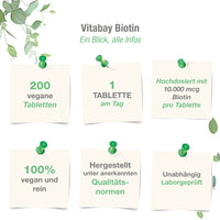 Biotin (Vitamin B7) 10.000 mcg  - 200 vegane Tabletten