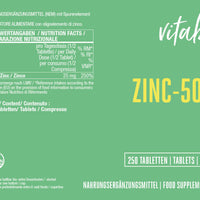 Zinc-50 Depot - 250 vegane Tabletten