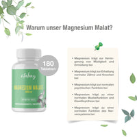 Magnesium Malat 1000mg - 180 vegane Tabletten