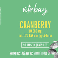 Cranberry Extrakt 10.000 mg  mit 10% PAC (Proanthocyanididen) - 90 vegane Kapseln