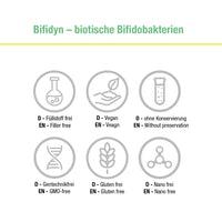 Bifidyn – biotische Bifidobakterien – 42 Milliarden aktive Bakterienkulturen pro Kapsel - 120 vegane Kapseln