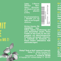 Vitamin K2 Pulver - 400 µg hochdosiert - 365 Portionen Vegan (mit D-Mannose)