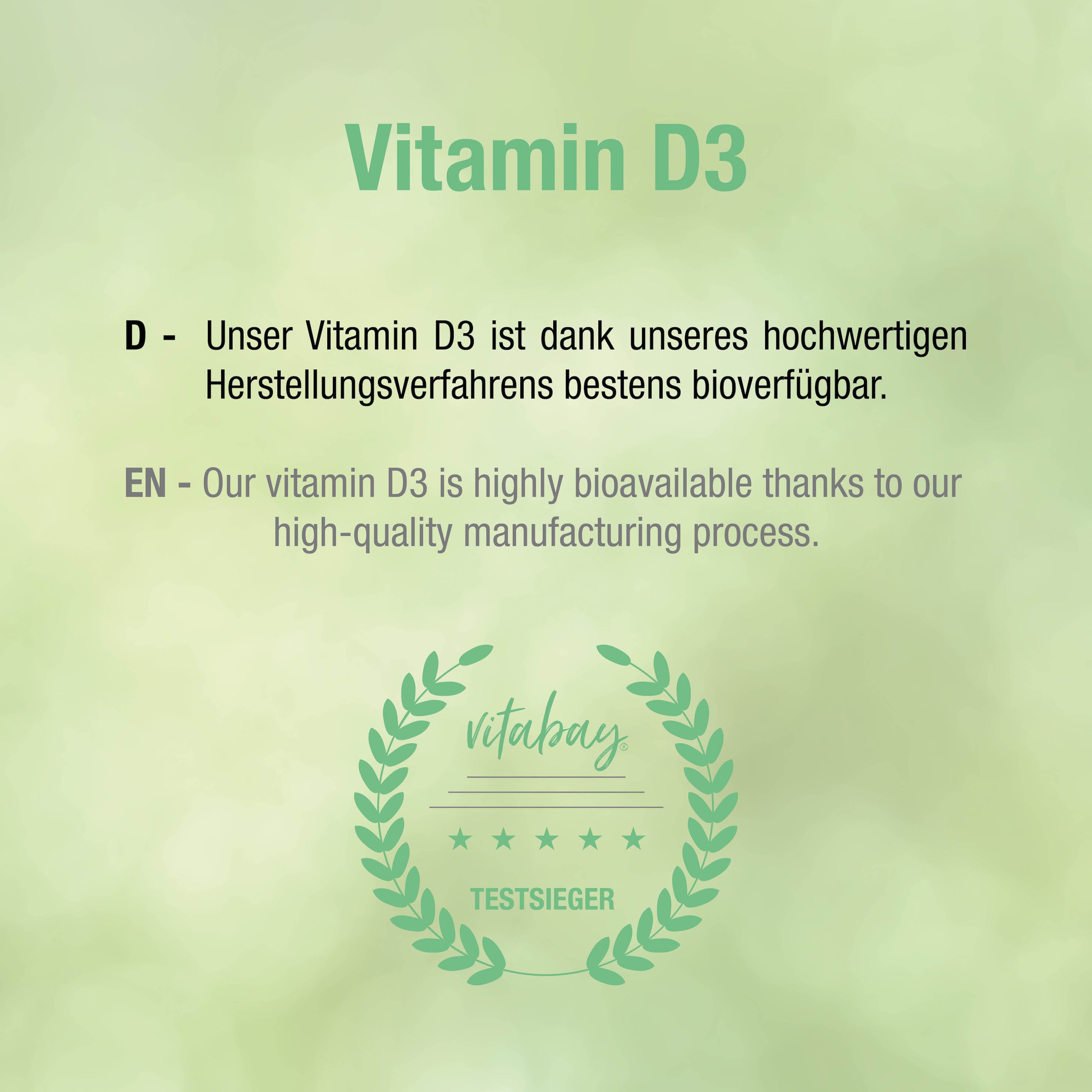 Vitamin D3 30.000 I.E. Depot - 100g veganes Pulver aus Flechten