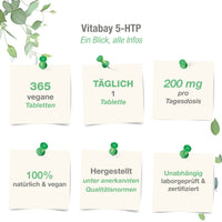 5-HTP 200 mg - 365 vegane Tabletten