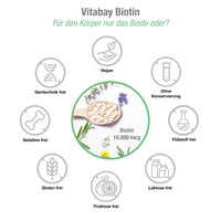 Biotin (Vitamin B7) 10.000 mcg  - 365 vegane Tabletten
