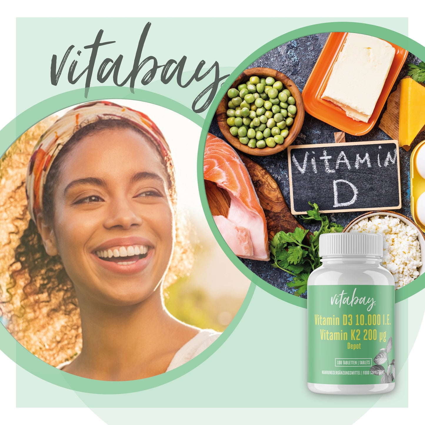 Vitamin D3 Depot 10.000 I.E. + Vitamin K2 200mcg  - 180 Tabletten