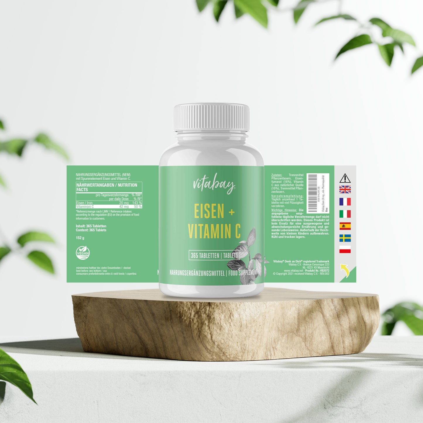 Eisen + Vitamin C - 365 vegane Tabletten
