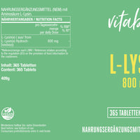L-Lysin 800mg - 365 vegane Tabletten