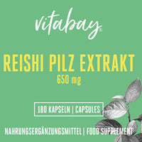 Vitabay Reishi Pilz Extrakt 650 mg 180 vegane Kapseln