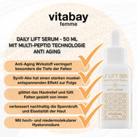 Daily Lift Serum - 50 ml - mit Multi-Peptid Technologie - Anti Aging