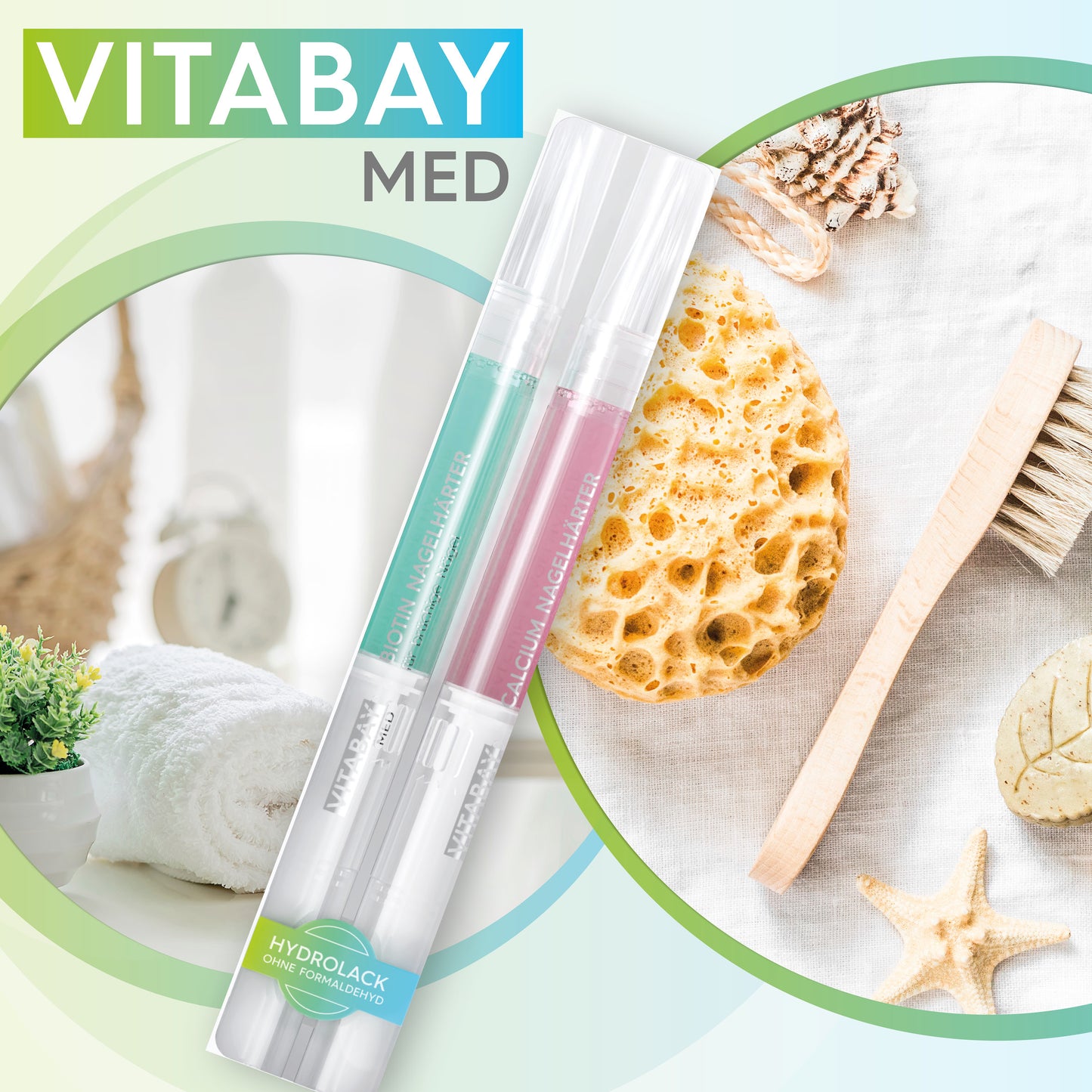 Nagelhärter Duo-Set 2 x 2 ml - mit Calcium und Biotin+ gegen brüchige, dünne, weiche Nägel